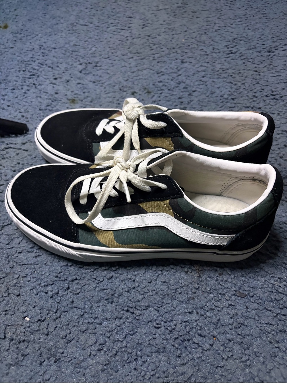 Vans Old Skool Sneakers in Black with Camo and White Stripe - Picture 3 of 5